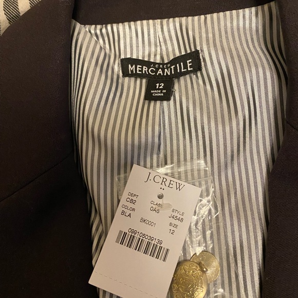 NWT J Crew Mercantile (this is J Crew’s high-end line)Blazer, black size 12. - Picture 8 of 14